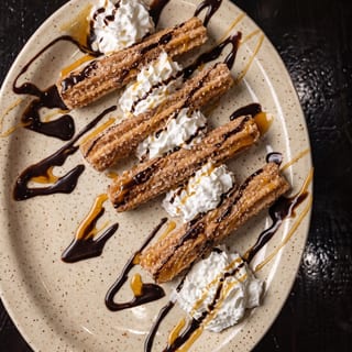 Churros con  helado